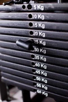 Close up of weights in a gym Stock Photos