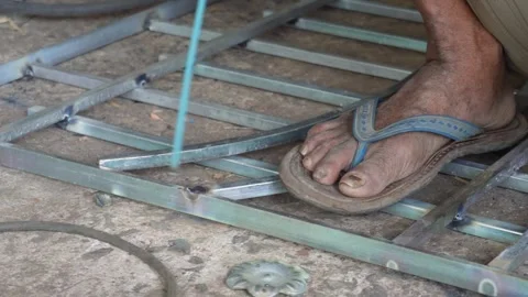 Close up welder joining Stock Footage 342805790