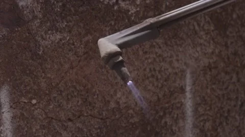 Close up of welding / cutting torch at high power Stock Footage 55696247