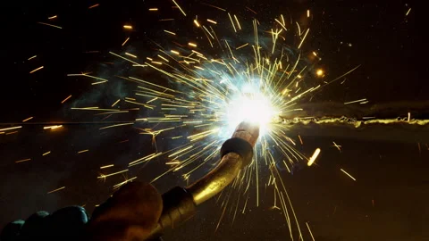 Close up of welding with sparks Stock Footage 146413421
