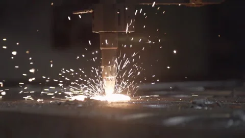 Close Up Of Welding Tool. Hot Temperature. Bright Sparks. Industrial Plant. Stock Footage 283117056
