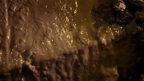 Close Up Of Wet Clay Flowing And Dripping Stock Footage 155447631