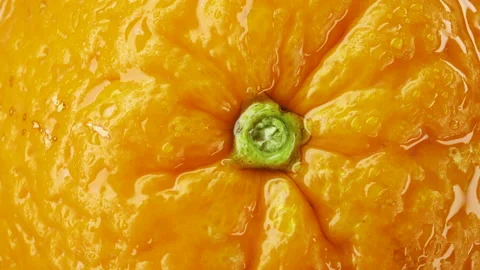 Close up of wet oranges rotating slowly. Macro 4K footage Stock Footage 155278221