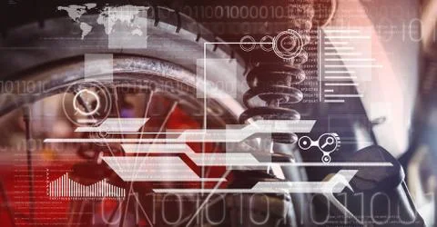 Close up of wheel with white interface Stock Illustration