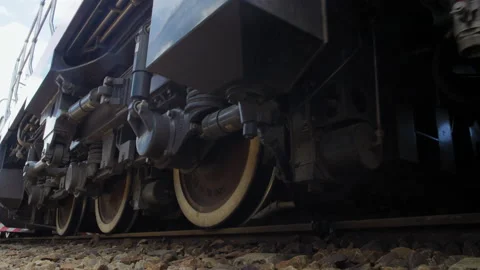 Close Up Of Wheels Of Train Going By Railway, DaresSalaam Tanzania Stock Footage 132372608