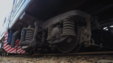 Close Up Of Wheels Of Train Going By Railway, DaresSalaam Tanzania Stock Footage 132374465
