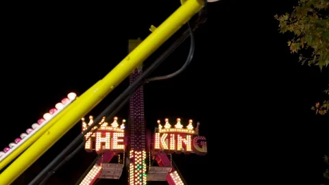 Close up Whell Carousel "The King", abstract lights Stock Footage 121210054