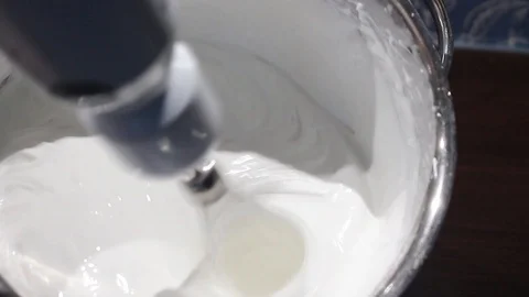 Close up of whipping egg whites Stock Footage 105427235