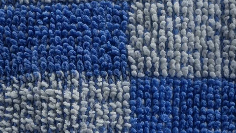 Close up of white and blue striped textile Stock Footage 100193760
