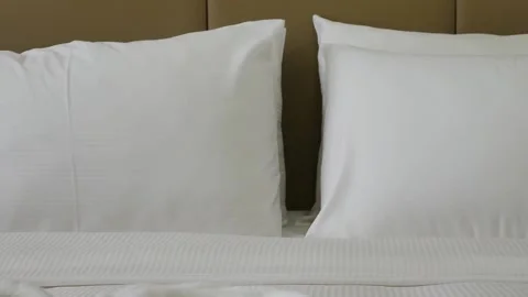 Close up white bed. Stock Footage 135237295