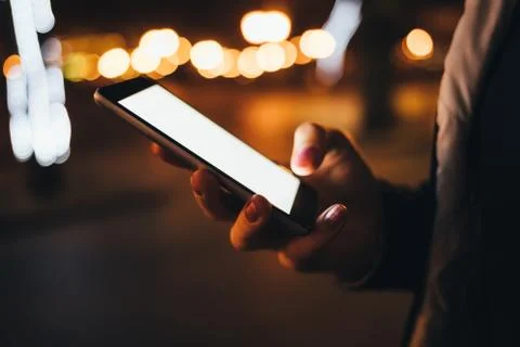 Close-up white blank screen of smart phone 库存照片