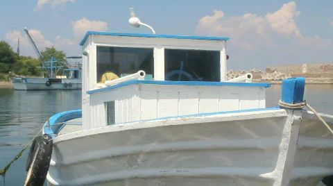 Close Up of White Boat Video stock 774915