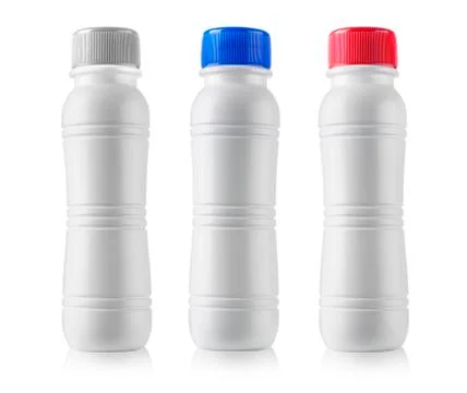 Close up of a white bottle on white background with clipping path Stock Photos