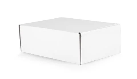 Close up of  a white box template on white background Stock Photos
