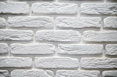 Close-up of a white brick wall. large white brick Stock Photos