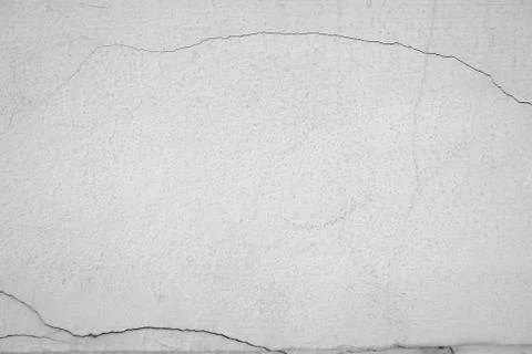 Close-up of White cement crack wall and peeled paint caused by water and sunl Stock Photos