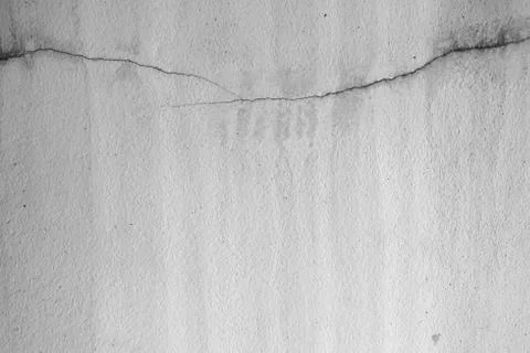 Close-up of White cement crack wall and peeled paint caused by water and sunl Stock Photos