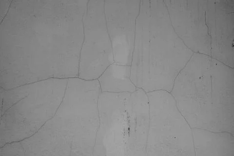 Close-up of White cement crack wall and peeled paint caused by water and sunl Stock Photos