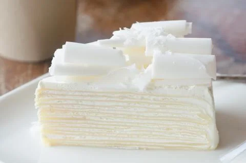 Close up of white chocolate cake Stock Photos
