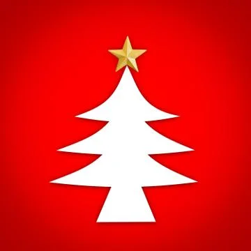 Close up white Chrismas tree icon Stock Photos