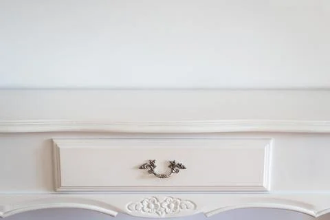 Close up of a white classic console. Stock Photos
