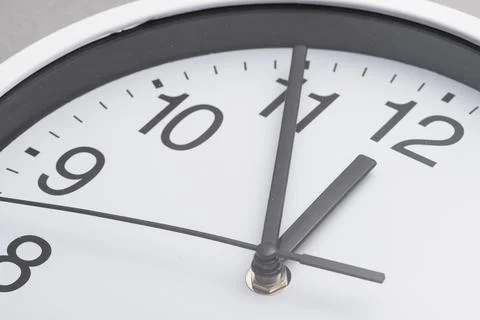 Close up white clock face. High quality photo Stock Photos