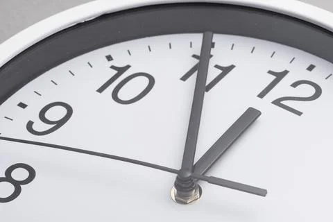 Close up white clock face Stock Photos