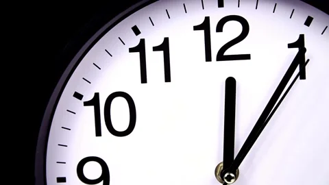 Close up white clock number moving fast forward. closeup watch timing conce.. Stock-Footage 272760921