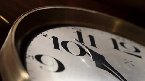 Close up white clock number moving fast forward. closeup watch timing conce.. Stock Footage 272761129