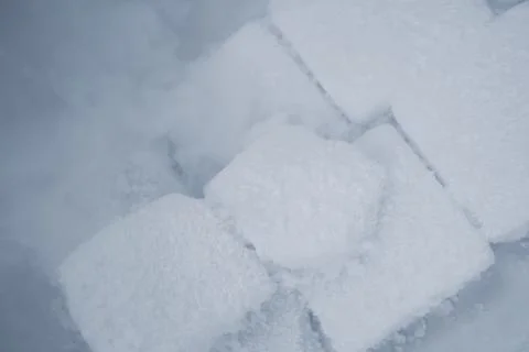 Close-up of white dry ice blocks Stock Photos