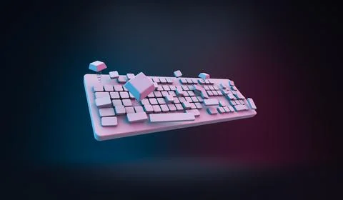 Close up white empty keyboard mock up 库存插图