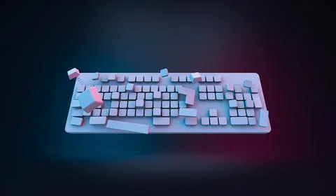 Close up white empty keyboard mock up 库存插图