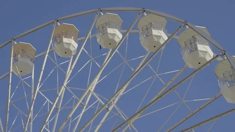 Close up white ferris wheel spinning Stock Footage 288050302