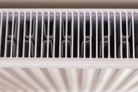 A close up of a white Heating radiator Stock Photos