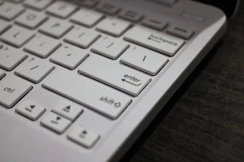 Close Up of White Keyboard for Computer or Laptop Technology Stock Photos