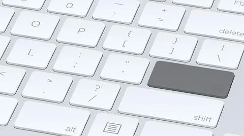 Close up White keyboard Gray or Grey button. Concept of New Beautiful Stock Illustration
