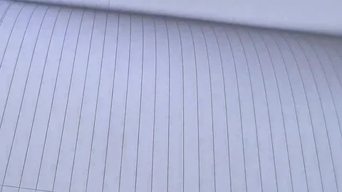 Close up of white lined notebook pages flipping Stock Footage 330516732