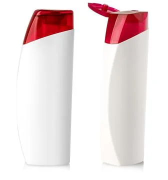 Close up white opened  blank plastic bottle on isolated background Stock Photos