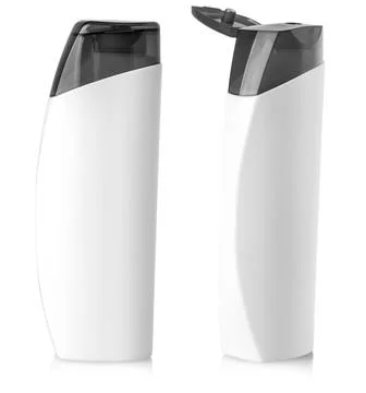 Close up white opened blank plastic bottle on isolated background Stock Photos