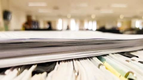 Close-up White paper document on office background.design for banner and webs Foto stock