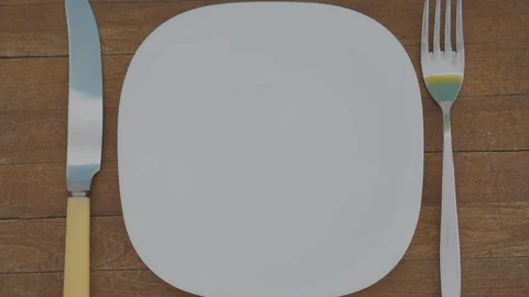 Close-up of a white plate Stock Footage 110938208