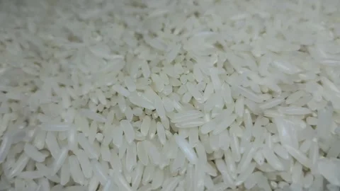 Close up white rice rotate background Stock Footage 284002750