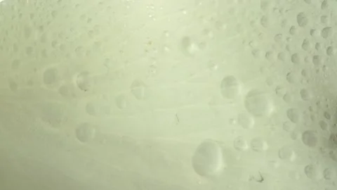 Close up of white rose petal texture with falling water drops Stock Footage 155356013