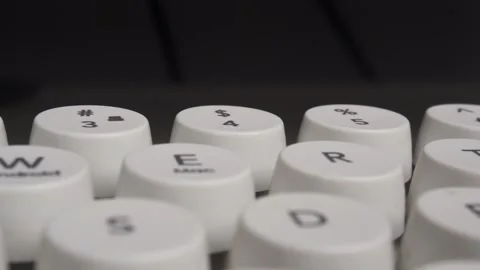 Close up of white round shape keyboard keys or buttons Stock Footage 276716907