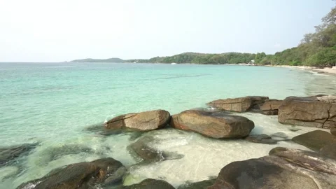 Close up to white sand beach. Stock Footage 330065349