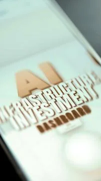 Close white screen with large AI Infrastructure Investment Dashboard typography Stock Photos