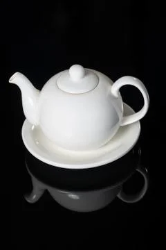 Close-up of White Teapot Stock Photos