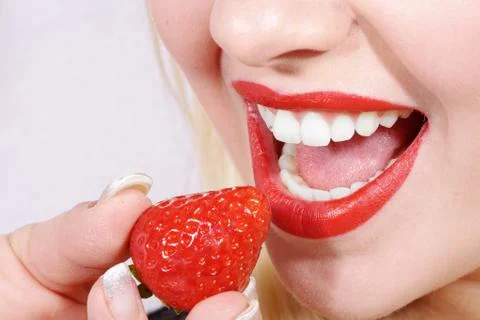 Close-up white teeth Stock Photos