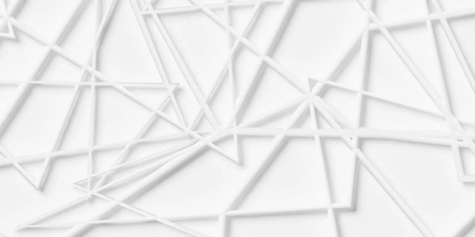 Close up of white thin zig-zag curves overlaid geometry background wallpape.. Stock Illustration