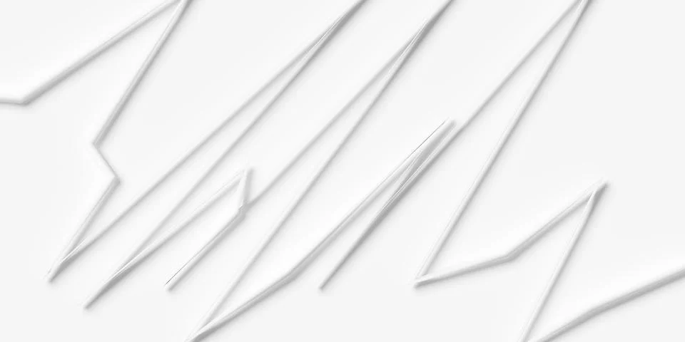 Close up of white thin zig-zag curves overlaid geometry background wallpape.. Stock Illustration